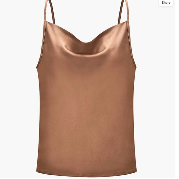 Womens Silk Spaghetti Strap Camisole Adjustable Satin Slip Soft Tank - Picture 2 of 3